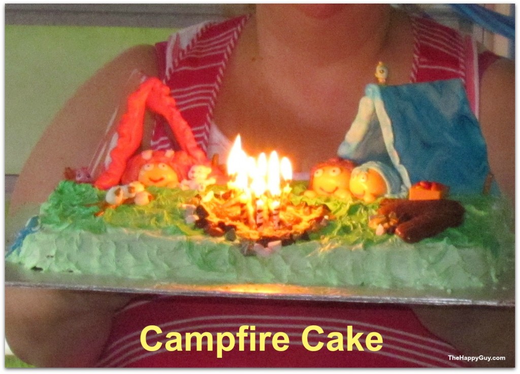Campfire cake - a cake on fire!