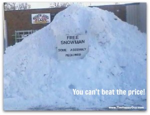 Free #snowman to beat the #winter blues