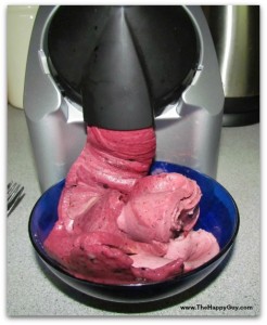 Yonanas coming out from the  machine