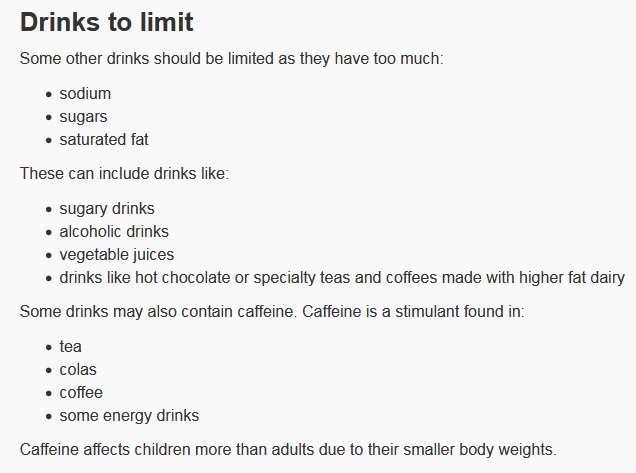 Drinks to limit